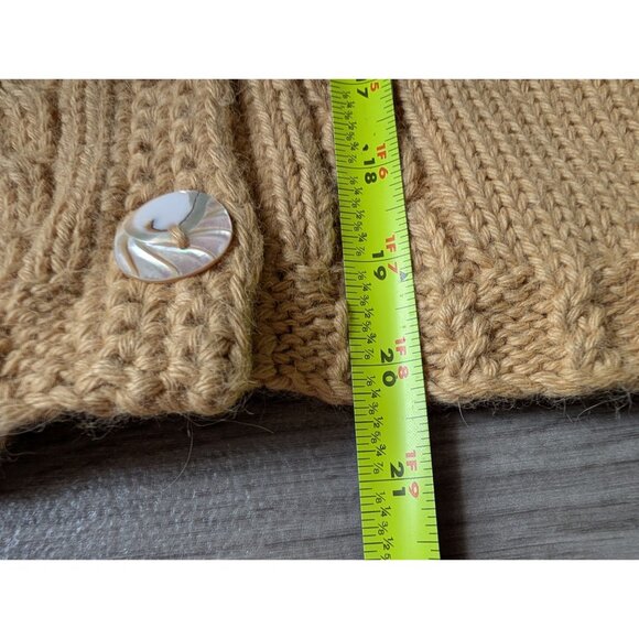 Bernard George Alpaca Womens Cardigan Sweater - Beige Button-Up V-Neck - M - Picture 8 of 8
